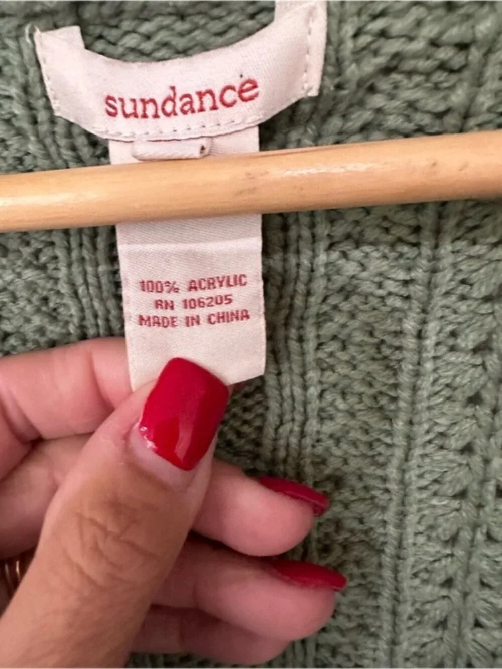Sundance Sage Green Cable Knit Cardigan Sweater Cottagecore Boho XS